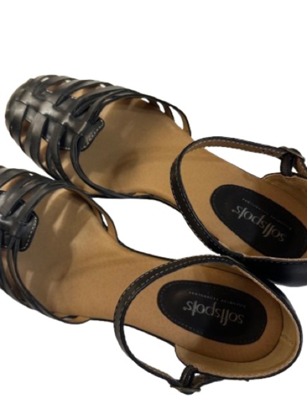 SOFTSPOTS ‘TATIANNA’ SANDAL BLACK LEATHER Size 10M - Picture 3 of 11